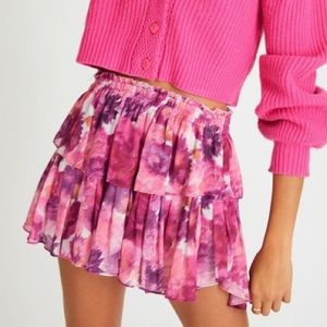 LoveShackFancy Ruffle Mini Skirt in Pre-Dawn Sky